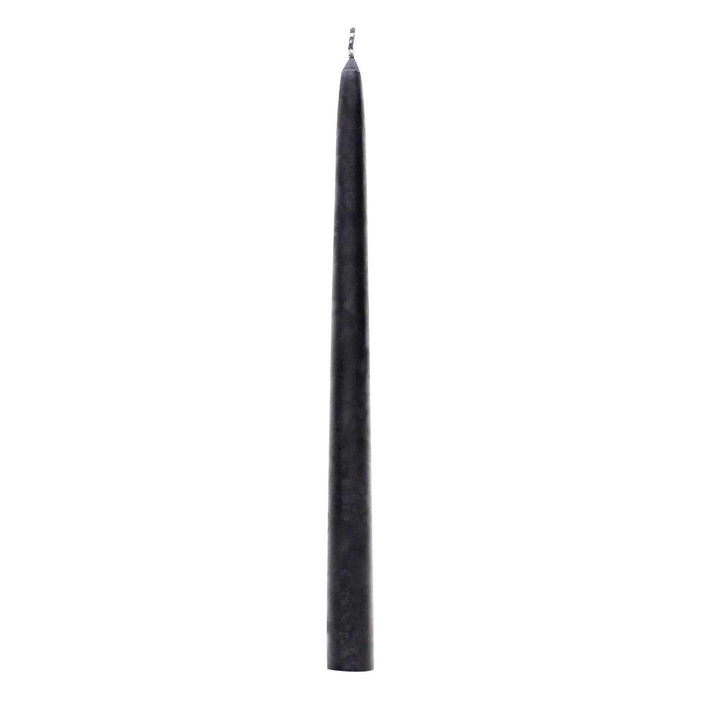 Bougies La Francaise - French made Taper Candle - Made in France, Silky Black color , +/- 12-Hour Burn Time - 0.87 x 11.42 inches