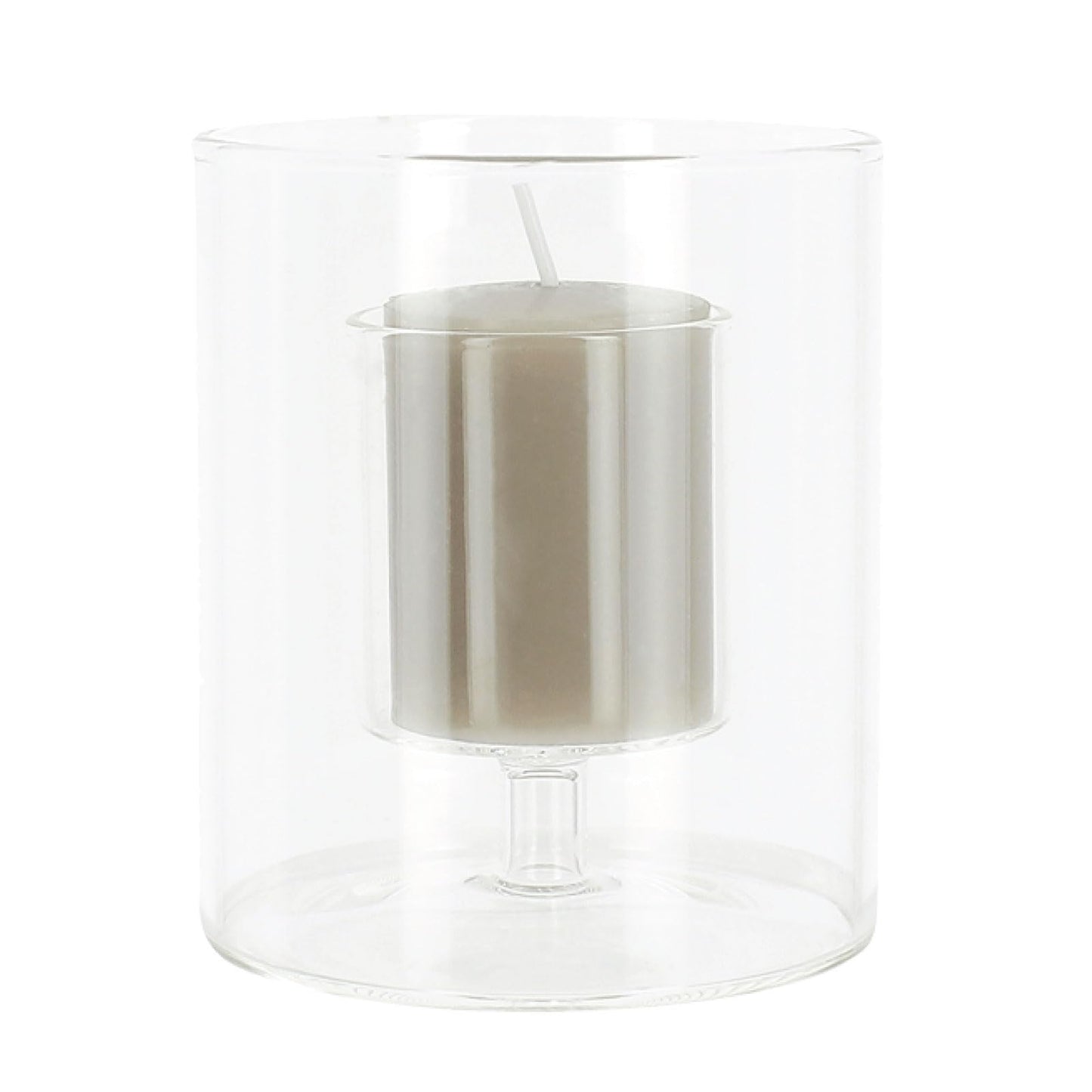 Bougies La Francaise - Clear Glass Candle Holder for Votive - 3.54 x 3.15 inches (Small)