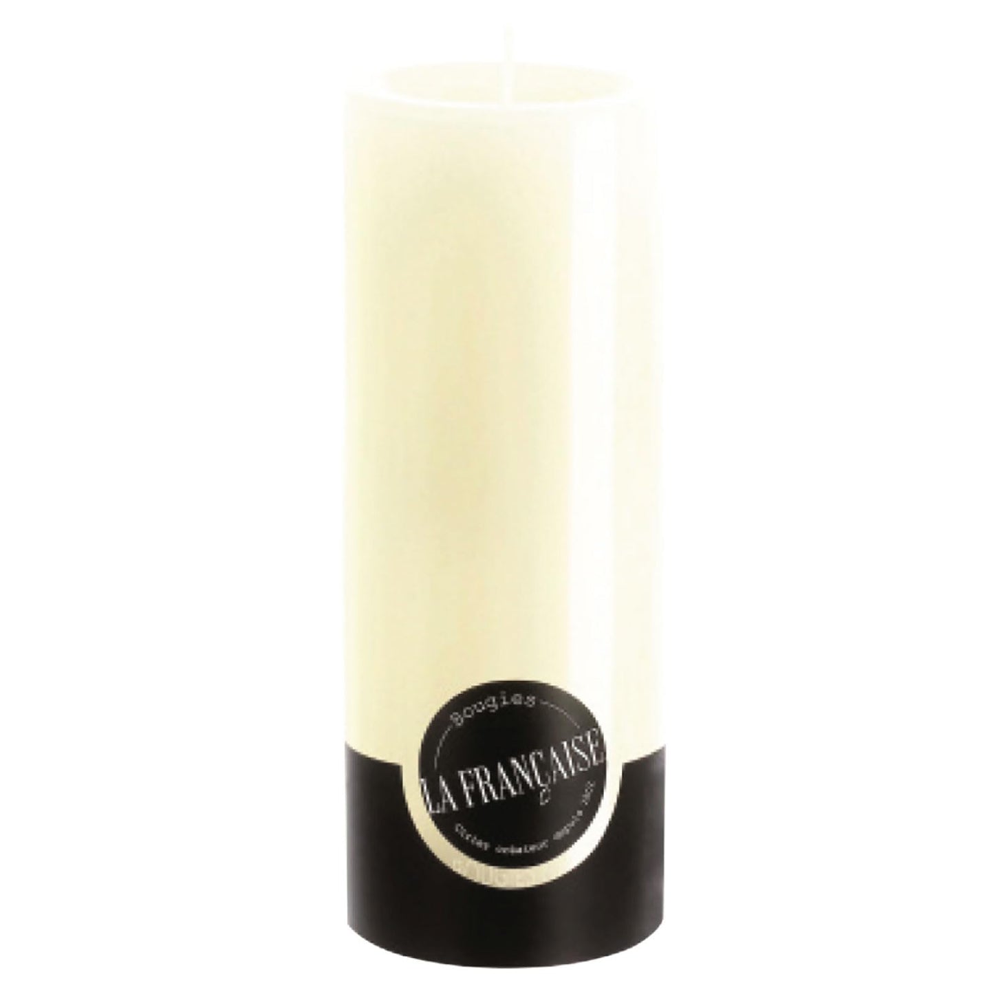 Bougies La Francaise - Pillar Candle - Made in Tunisia, Ivory color , +/- 125-Hour Burn Time - 3.15 x 7.87 inches