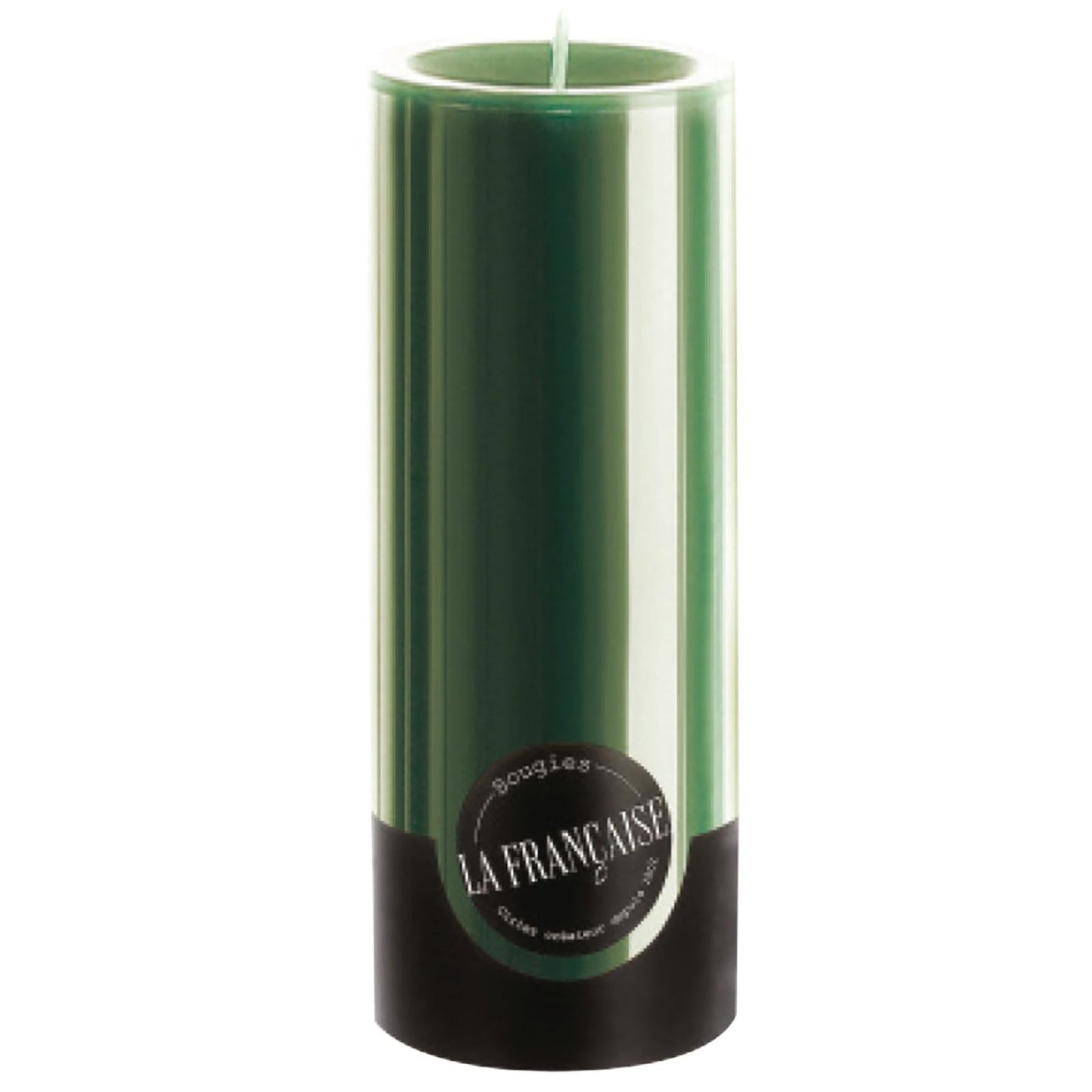 Bougies La Francaise - Pillar Candle - Made in Tunisia, Green color , +/- 125-Hour Burn Time - 3.15 x 7.87 inches
