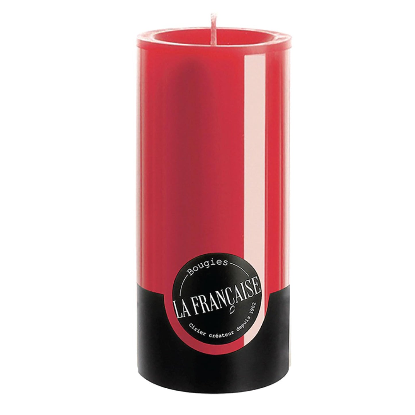 Bougies La Francaise - Pillar Candle - Made in Tunisia, Red color , +/- 75-Hour Burn Time - 2.76 x 5.9 inches