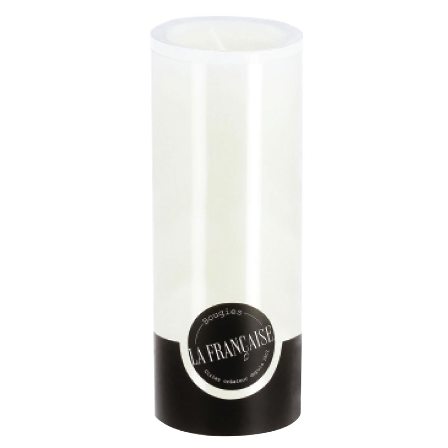 Bougies La Francaise - Pillar Candle - Made in Tunisia, White color , +/- 125-Hour Burn Time - 3.15 x 7.87 inches