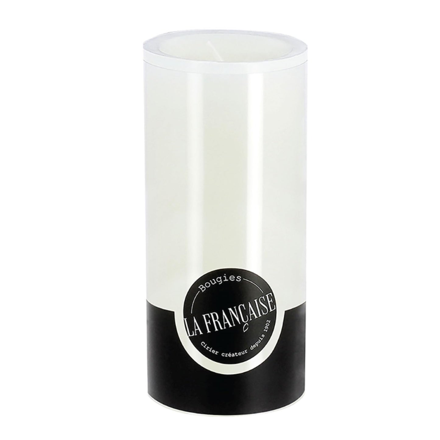 Bougies La Francaise - Pillar Candle - Made in Tunisia, White color , +/- 75-Hour Burn Time - 2.76 x 5.9 inches