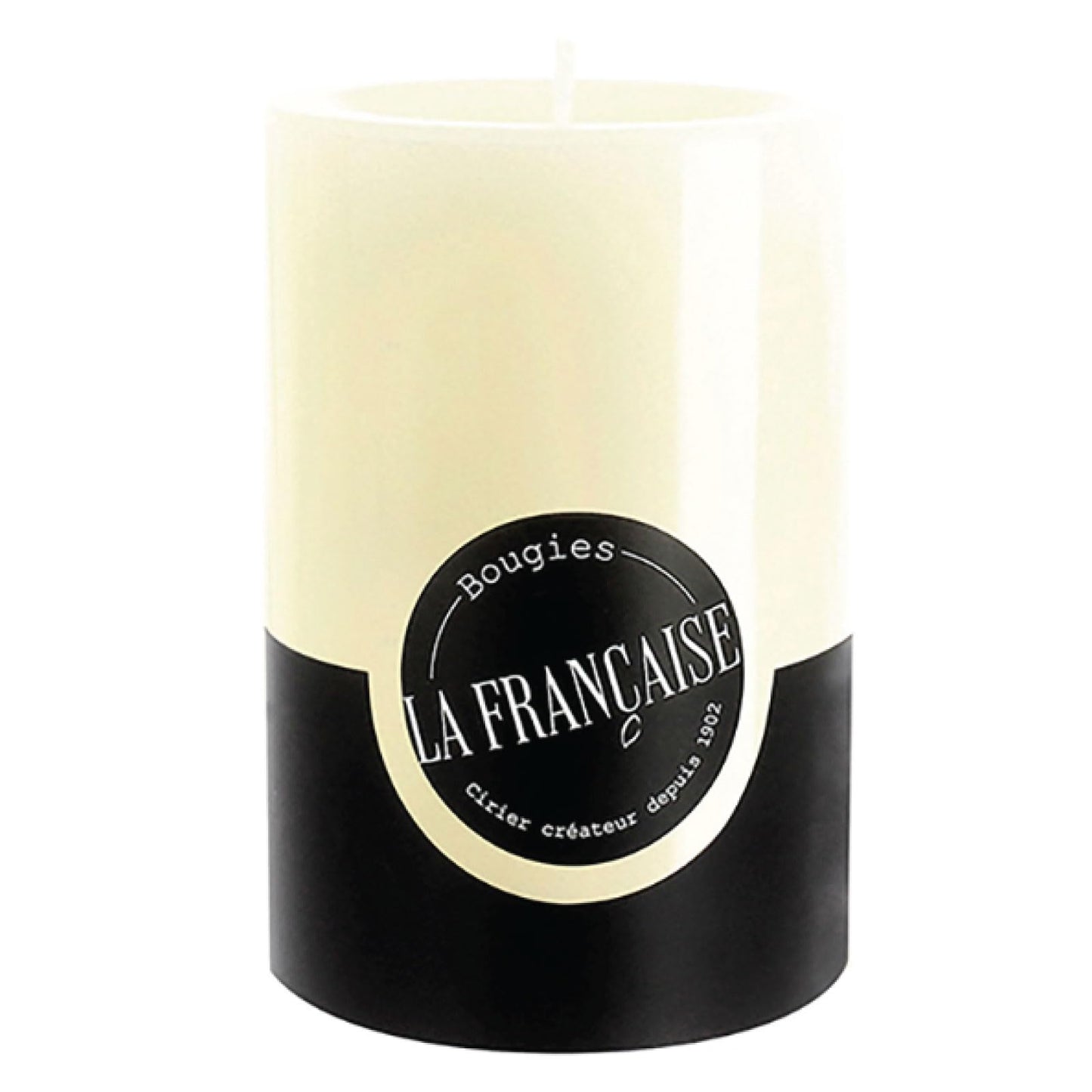 Bougies La Francaise - Pillar Candle - Made in Tunisia, Ivory color , +/- 50-Hour Burn Time - 2.76 x 3.94 inches