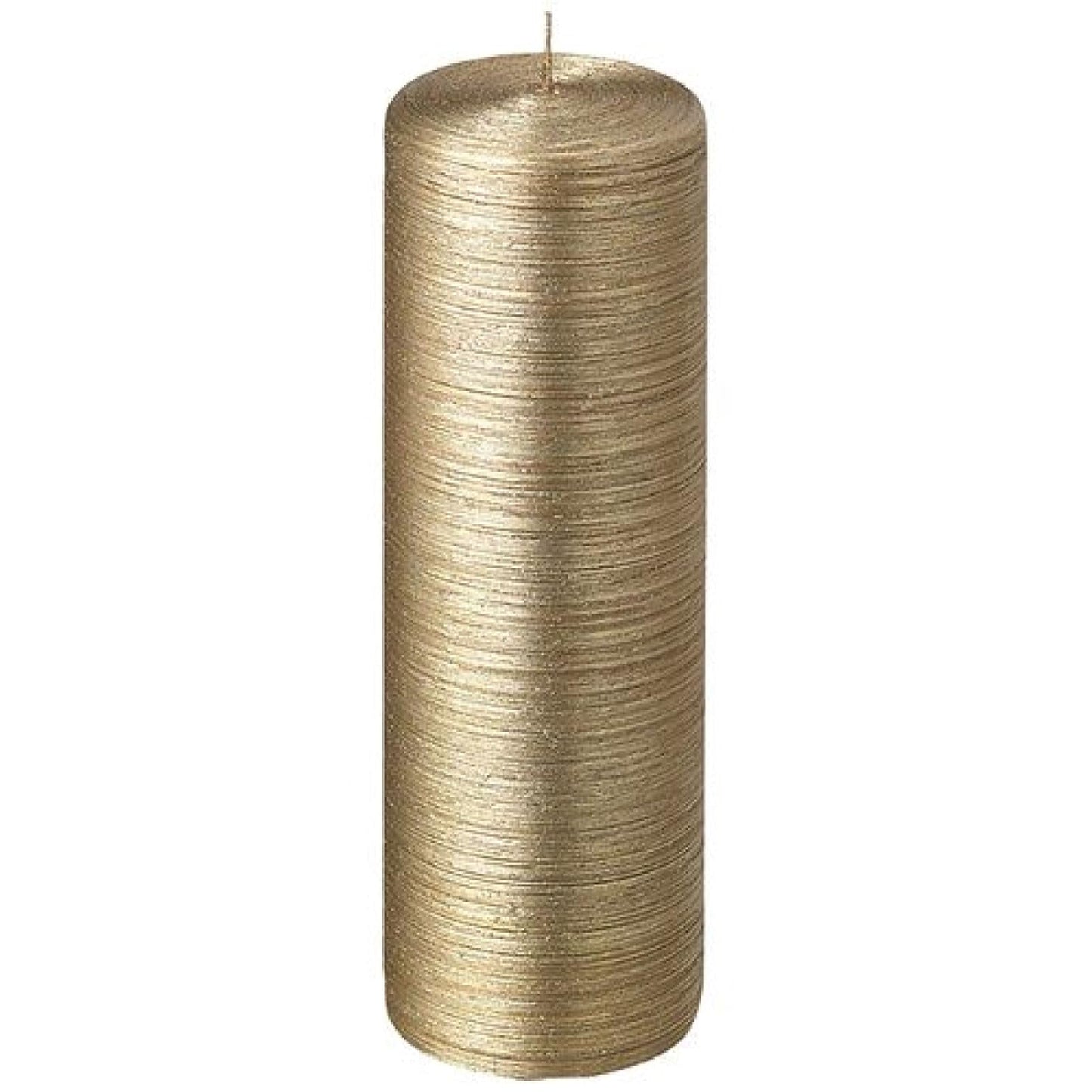 Bougies La Francaise - Pillar Candle - Made in Europe, Gold color , +/- 40-Hour Burn Time - 3.15 x 9.84 inches