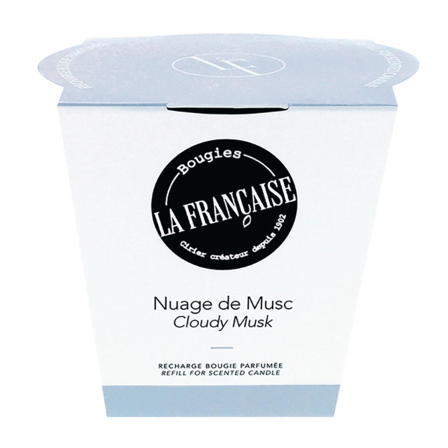 Bougies La Francaise - French-made Scented Candle refill - Cloudy Musk - Made in France, 200g, +/- 40-Hour Burn Time - 2.97 x 3.27 x 3.38 inches
