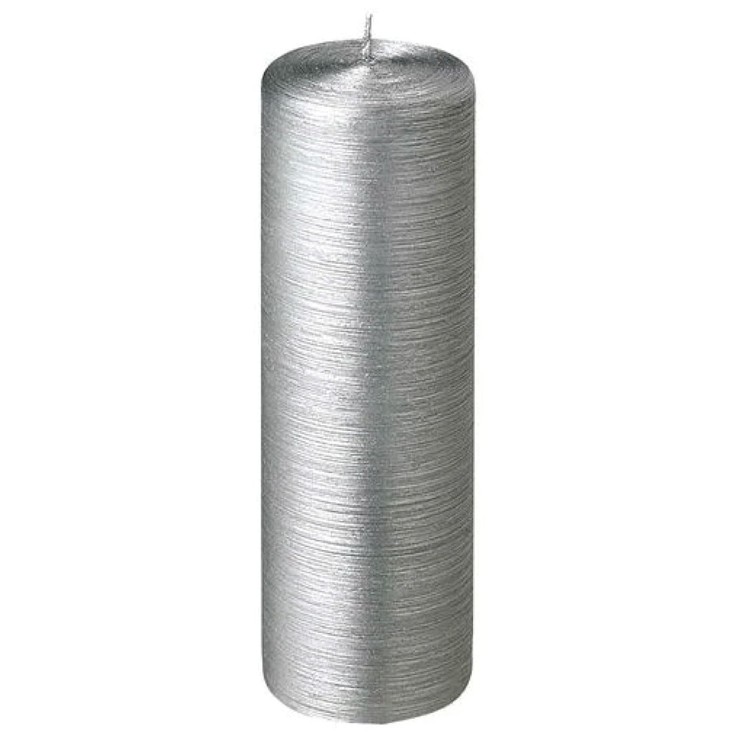 Bougies La Francaise - Pillar Candle - Made in Europe, Silver color , +/- 40-Hour Burn Time - 3.15 x 9.84 inches