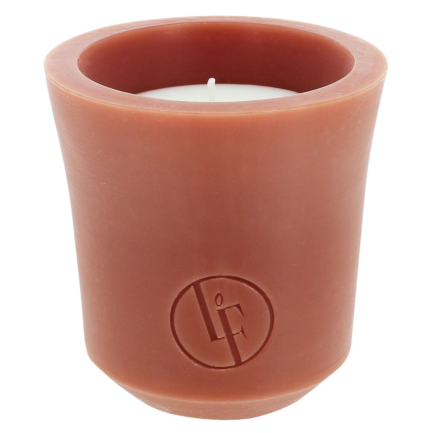 Bougies La Francaise - Wax candle holder - Citronella - Made in Tunisia, Small Sienna color , +/- 40-Hour Burn Time - 3.94 x 4.33 inches