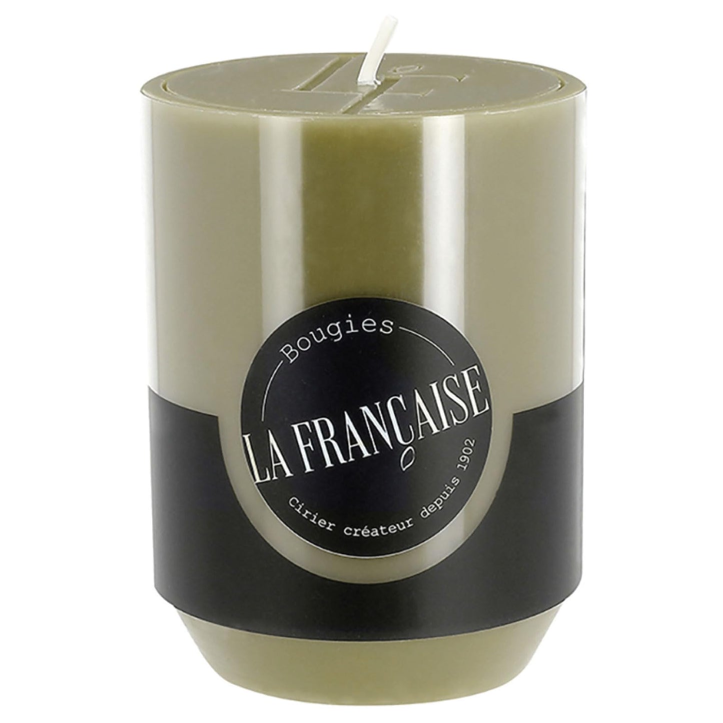 Bougies La Francaise - Scented Pillar Candle - Made in Tunisia, Sandalwood Bronze , +/- 45-Hour Burn Time - 2.76 x 3.74 inches