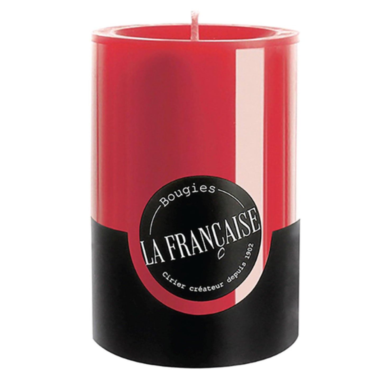 Bougies La Francaise - Pillar Candle - Made in Tunisia, Red color , +/- 50-Hour Burn Time - 2.76 x 3.94 inches