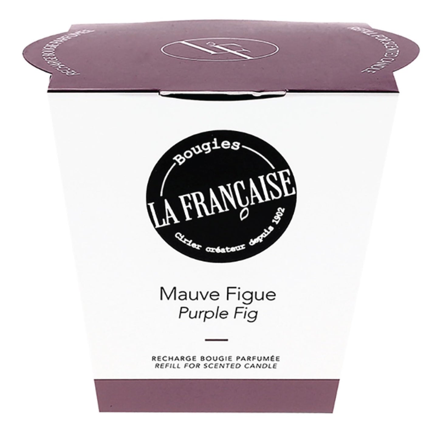 Bougies La Francaise - French-made Scented Candle refill - Purple Fig - Made in France, 200g, +/- 40-Hour Burn Time - 2.97 x 3.27 x 3.38 inches