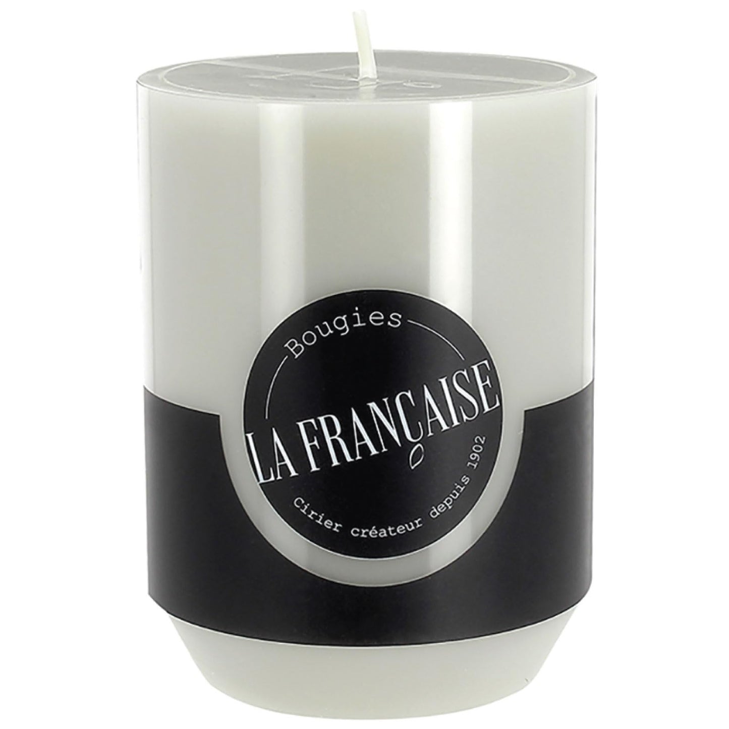 Bougies La Francaise - Scented Pillar Candle - Made in Tunisia, Grey Jasmine, +/- 45-Hour Burn Time - 2.76 x 3.74 inches