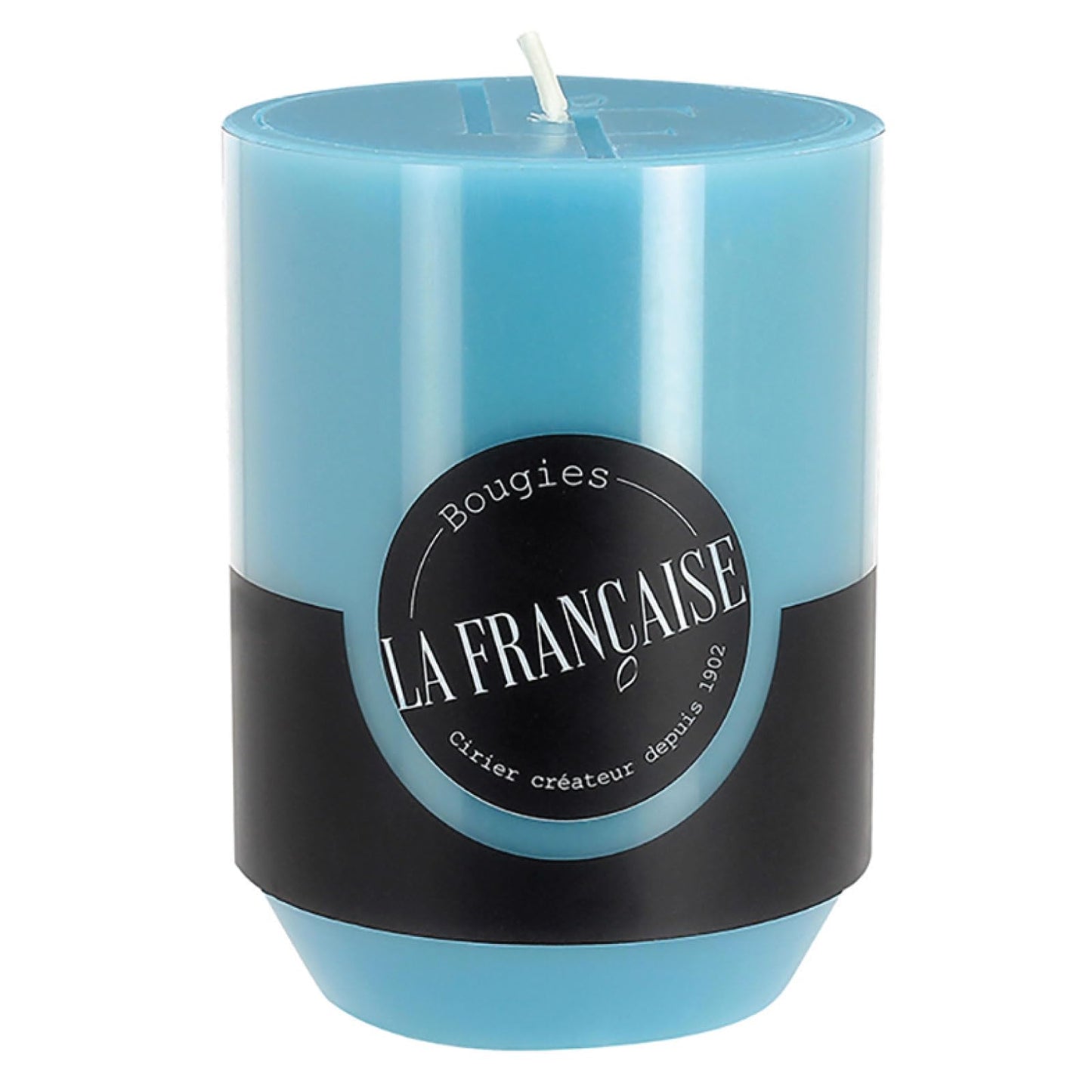Bougies La Francaise - Scented Pillar Candle - Made in Tunisia, Blue Monoi , +/- 45-Hour Burn Time - 2.76 x 3.74 inches