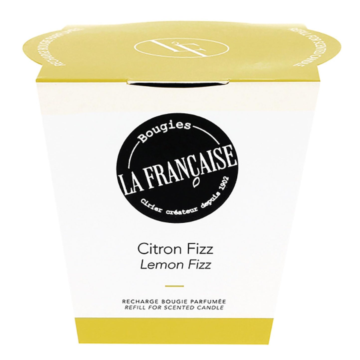 Bougies La Francaise - French-made Scented Candle refill - Lemon Fizz - Made in France, 200g, +/- 40-Hour Burn Time - 2.97 x 3.27 x 3.38 inches