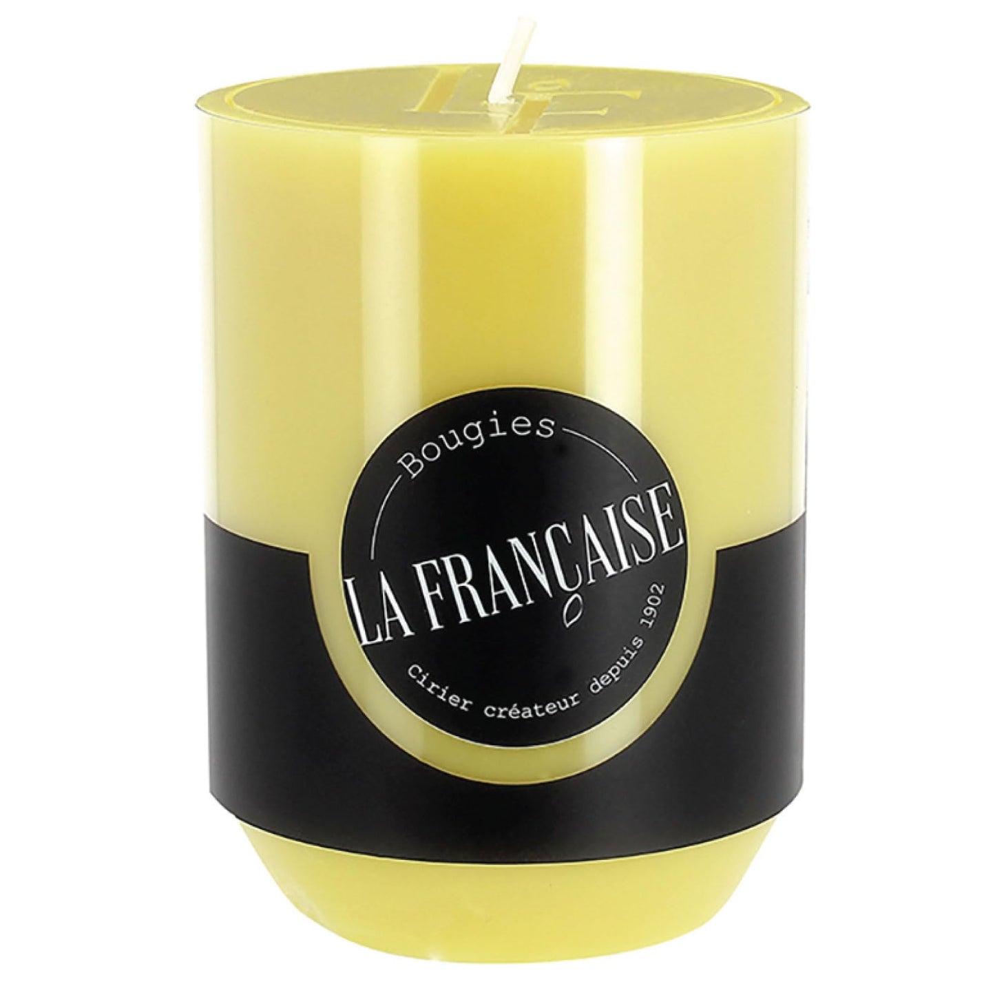 Bougies La Francaise - Scented Pillar Candle - Made in Tunisia, Lemon Fizz, +/- 45-Hour Burn Time - 2.76 x 3.74 inches