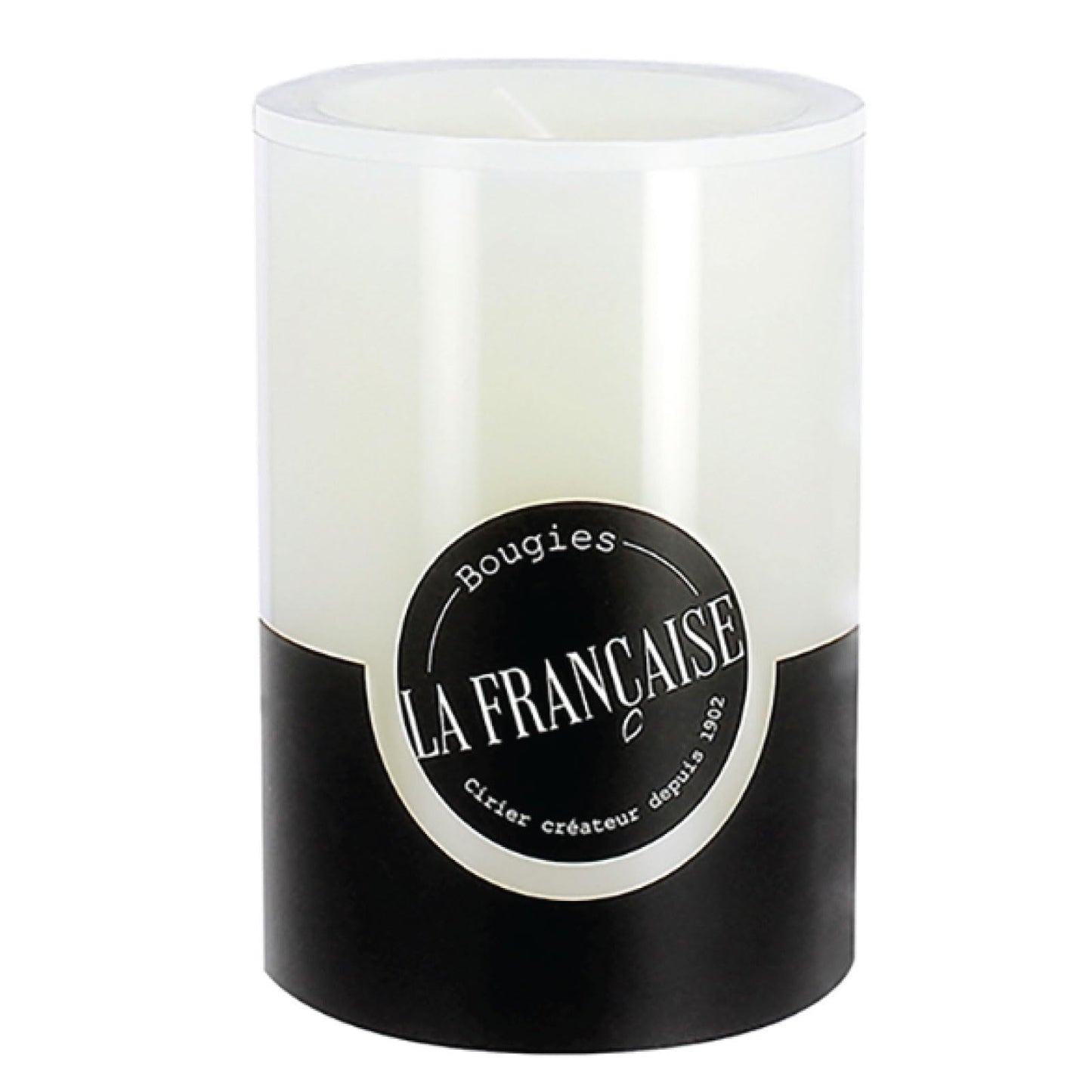 Bougies La Francaise - Pillar Candle - Made in Tunisia, White color , +/- 50-Hour Burn Time - 2.76 x 3.94 inches