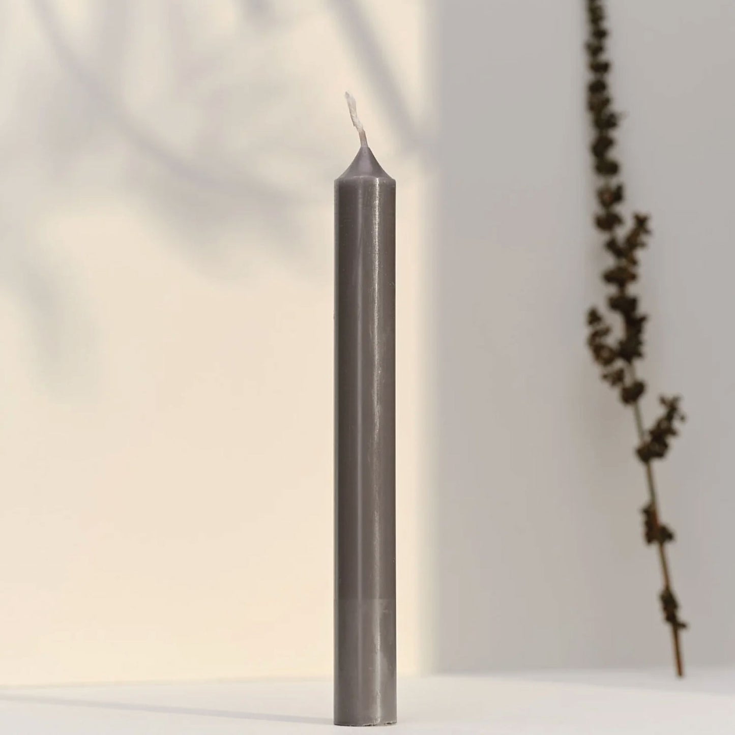 Bougies La Francaise - French made Dinner Candle - Made in France, Grey color , +/- 7-Hour Burn Time - 0.87 x 8.66 inches