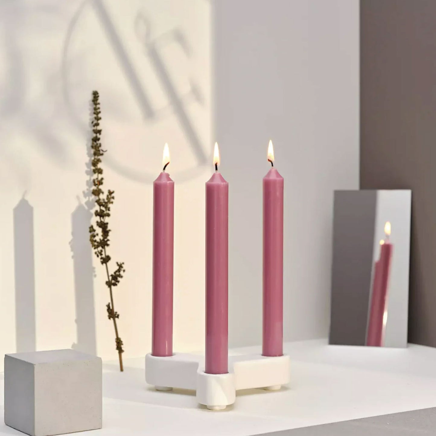 Bougies La Francaise - French made Dinner Candle - Made in France, Candy Rose color , +/- 7-Hour Burn Time - 0.87 x 8.66 inches