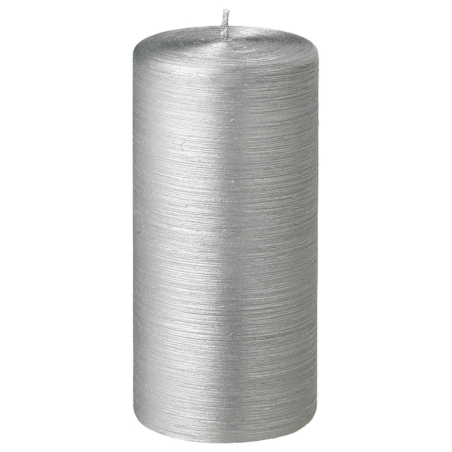Bougies La Francaise - Pillar Candle - Made in Europe, Silver color , +/- 25-Hour Burn Time - 2.76 x 5.9 inches