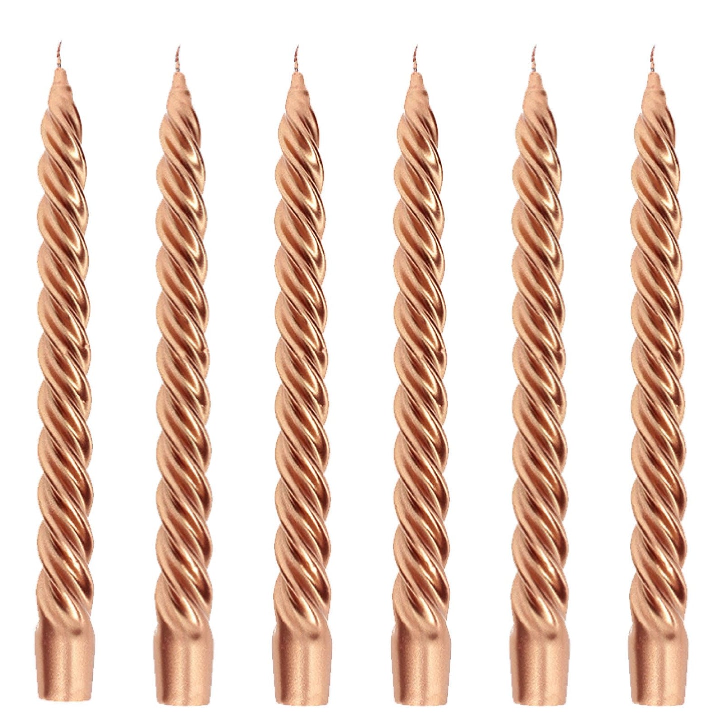 Bougies La Francaise - Coffret of 6 Twisted Candles - Copper color - Made in Tunisia, +/- 7-Hour Burn Time per candle - 0.87 x 10 inches