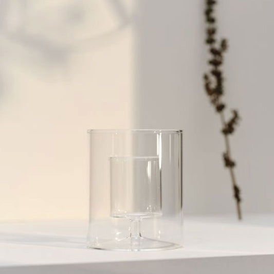 Bougies La Francaise - Clear Glass Candle Holder for Votive - 3.54 x 3.15 inches (Small)