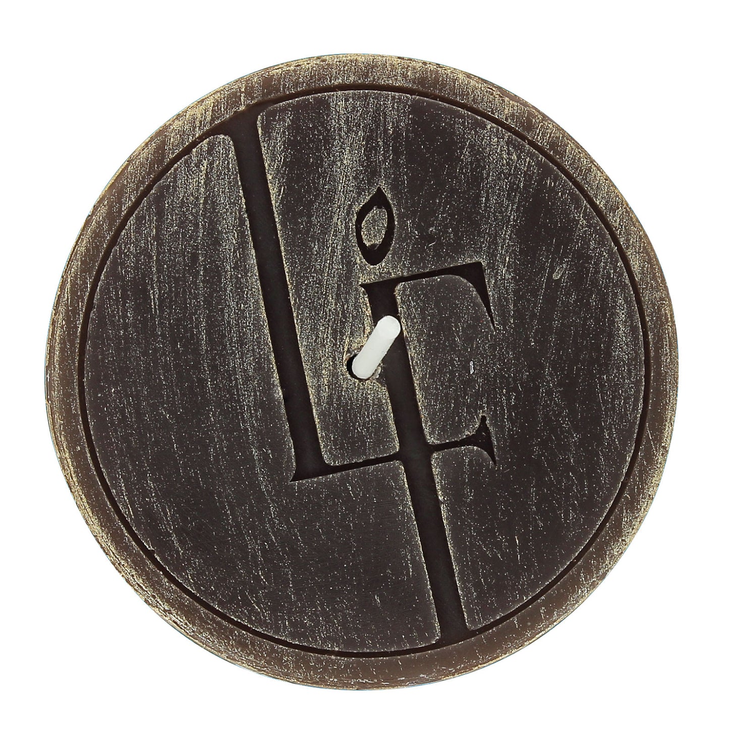 Bougies La Francaise - Rough Pillar Candle - Made in Tunisia, Brown color , +/- 75-Hour Burn Time - 2.76 x 5.9 inches