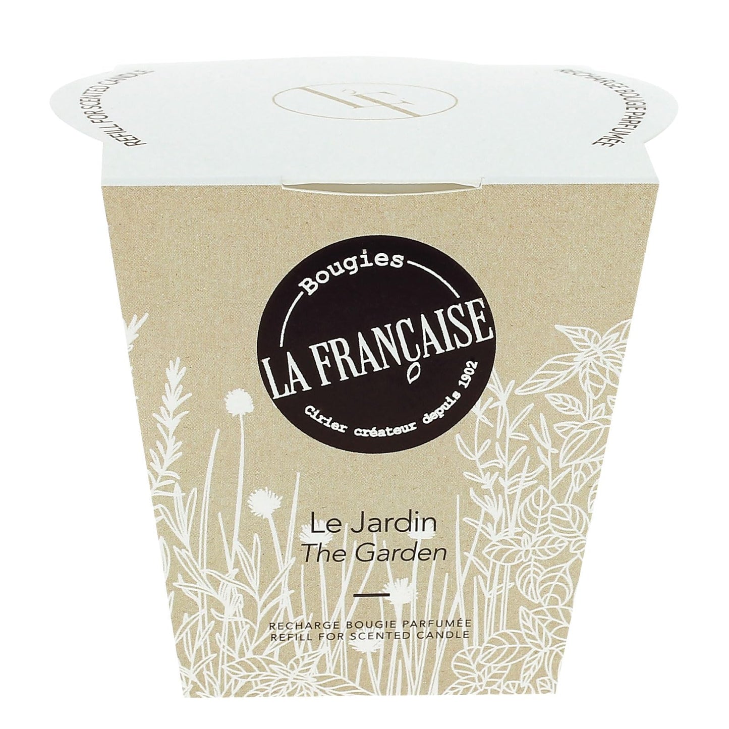 Bougies La Francaise - French-made Scented Candle Refill - The Garden - Made in France, 200g, +/- 40-Hour Burn Time - 2.97 x 3.27 x 3.38 inches