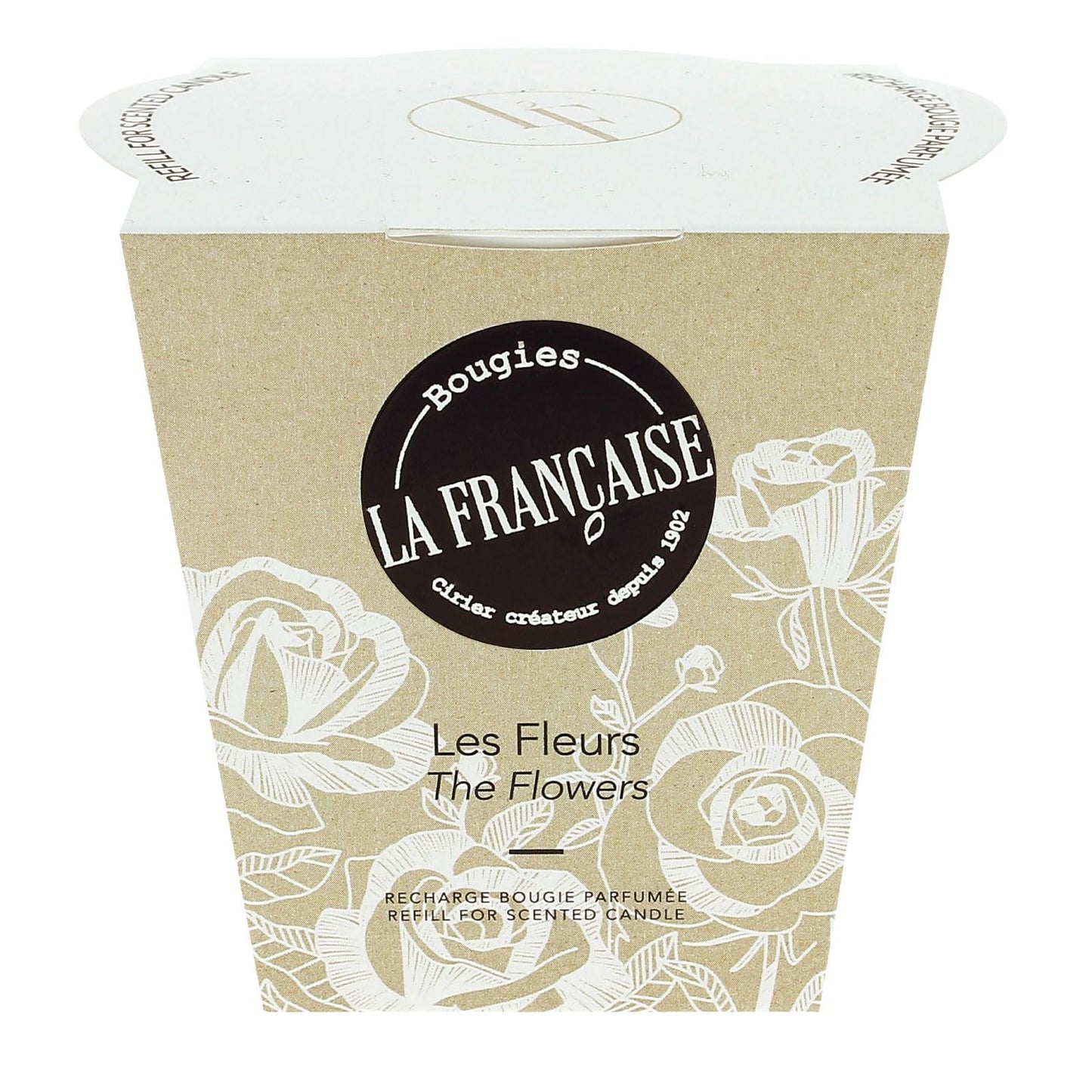 Bougies La Francaise - French-made Scented Candle Refill - The Flowers - Made in France, 200g, +/- 40-Hour Burn Time - 2.97 x 3.27 x 3.38 inches