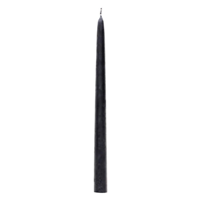 Bougies La Francaise - French made Taper Candle - Made in France, Silky Black color , +/- 12-Hour Burn Time - 0.87 x 11.42 inches