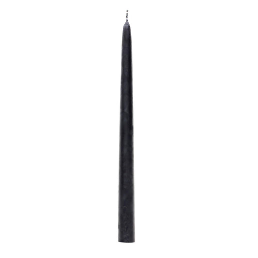 Bougies La Francaise - French made Taper Candle - Made in France, Silky Black color , +/- 12-Hour Burn Time - 0.87 x 11.42 inches