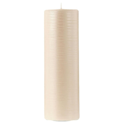 Bougies La Francaise - Pillar Candle - Made in Europe, Pearly White color , +/- 40-Hour Burn Time - 3.15 x 9.84 inches