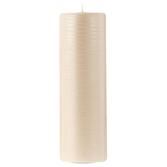 Bougies La Francaise - Pillar Candle - Made in Europe, Pearly White color , +/- 40-Hour Burn Time - 3.15 x 9.84 inches