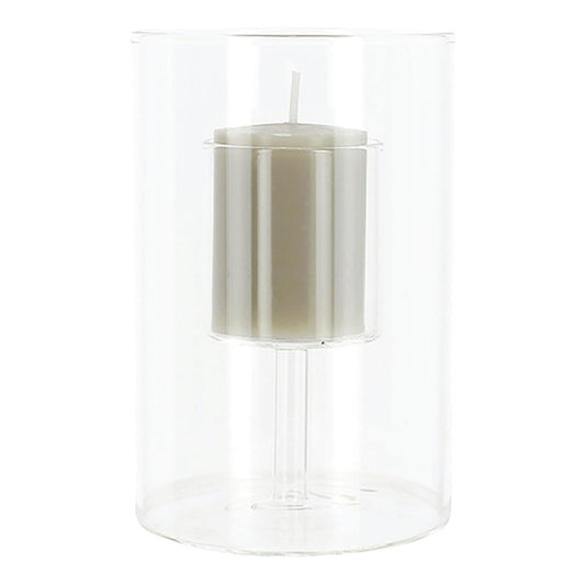 Bougies La Francaise - Clear Glass Candle Holder for Votive - 4.72 x 3.15 inches (Medium)