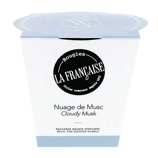 Bougies La Francaise - French-made Scented Candle refill - Cloudy Musk - Made in France, 200g, +/- 40-Hour Burn Time - 2.97 x 3.27 x 3.38 inches