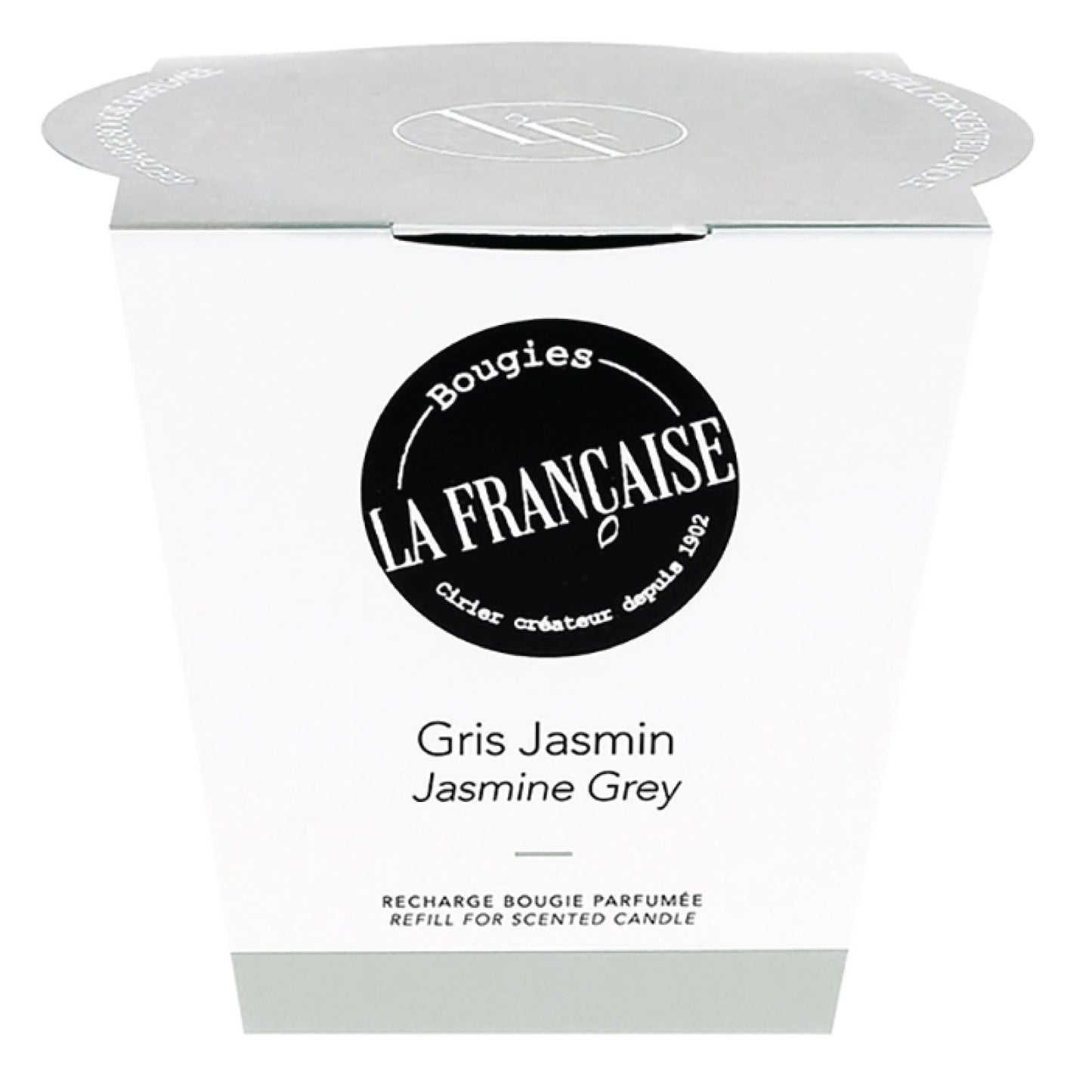 Bougies La Francaise - French-made Scented Candle refill - Jasmine Grey - Made in France, 200g, +/- 40-Hour Burn Time - 2.97 x 3.27 x 3.38 inches
