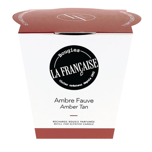Bougies La Francaise - French-made Scented Candle refill - Amber Tan - Made in France, 200g, +/- 40-Hour Burn Time - 2.97 x 3.27 x 3.38 inches