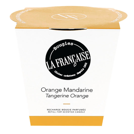 Bougies La Francaise - French-made Scented Candle refill - Tangerine Orange - Made in France, 200g, +/- 40-Hour Burn Time - 2.97 x 3.27 x 3.38 inches