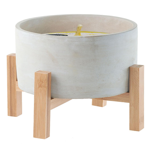 Bougies La Francaise - French-made Scented Candle Jar - Citronella Cement Jar on Wooden Base,Made in France, 930 grams +/-50 Hr Burn Time - 5.9 x 8.35 inches