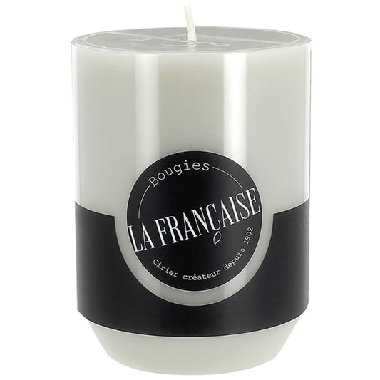 Bougies La Francaise - Scented Pillar Candle - Made in Tunisia, Grey Jasmine, +/- 45-Hour Burn Time - 2.76 x 3.74 inches