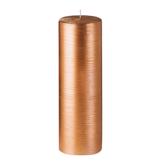 Bougies La Francaise - Pillar Candle - Made in Europe, Copper color , +/- 40-Hour Burn Time - 3.15 x 9.84 inches