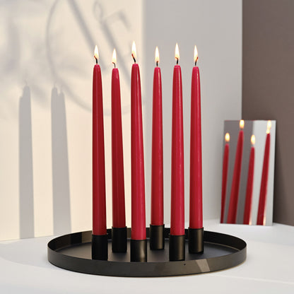 Bougies La Francaise - French made Taper Candle - Made in France, Red color , +/- 8-Hour Burn Time - 0.87 x 11.42 inches
