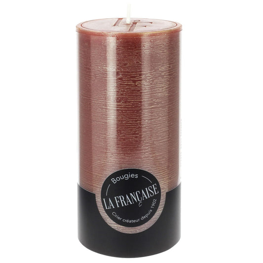 Bougies La Francaise - Rough Pillar Candle - Made in Tunisia, Red color , +/- 75-Hour Burn Time - 2.76 x 5.9 inches