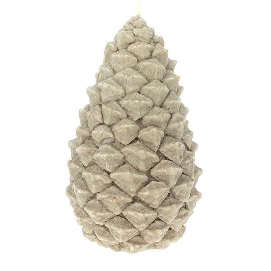 Bougies La Francaise - Pine Cone Candle Medium - Made in Tunisia, Beige color , +/- 25-Hour Burn Time - 3.15 x 5.12 inches
