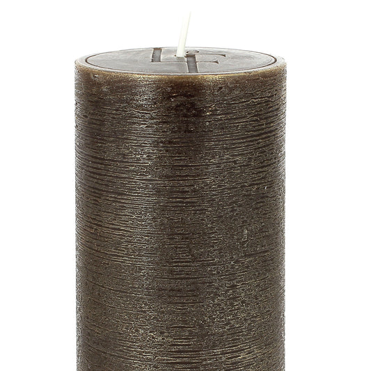 Bougies La Francaise - Rough Pillar Candle - Made in Tunisia, Brown color , +/- 75-Hour Burn Time - 2.76 x 5.9 inches