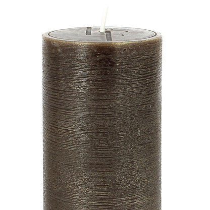 Bougies La Francaise - Rough Pillar Candle - Made in Tunisia, Brown color , +/- 75-Hour Burn Time - 2.76 x 5.9 inches